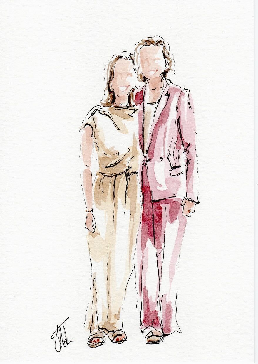 live portret van gasten op bruiloft