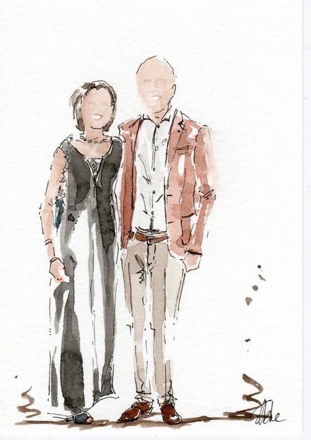 live portret van gasten op bruiloft