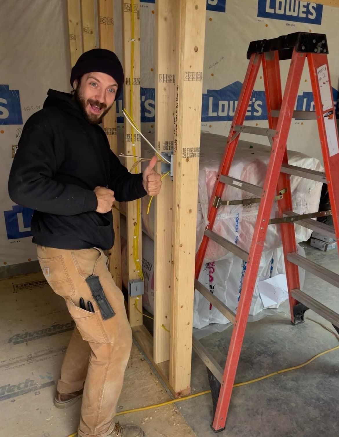 Electrician Happy With His Work