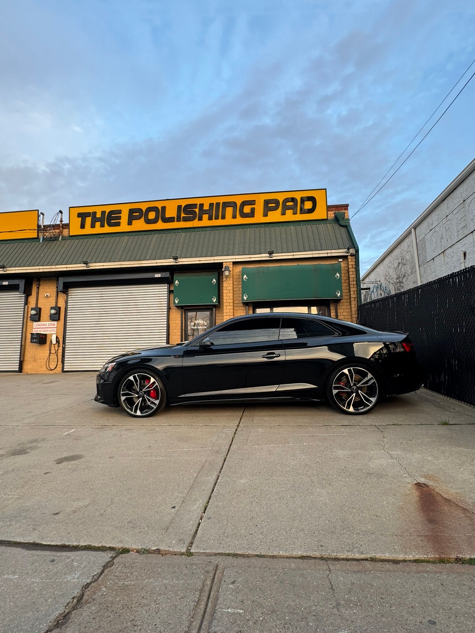 Black car parked outside 