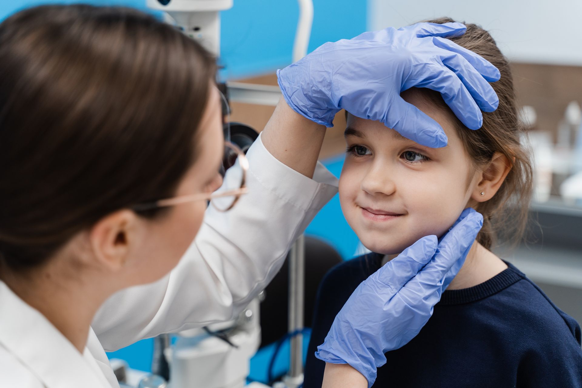 A doctor is examining a child. A doctor is examining a child.