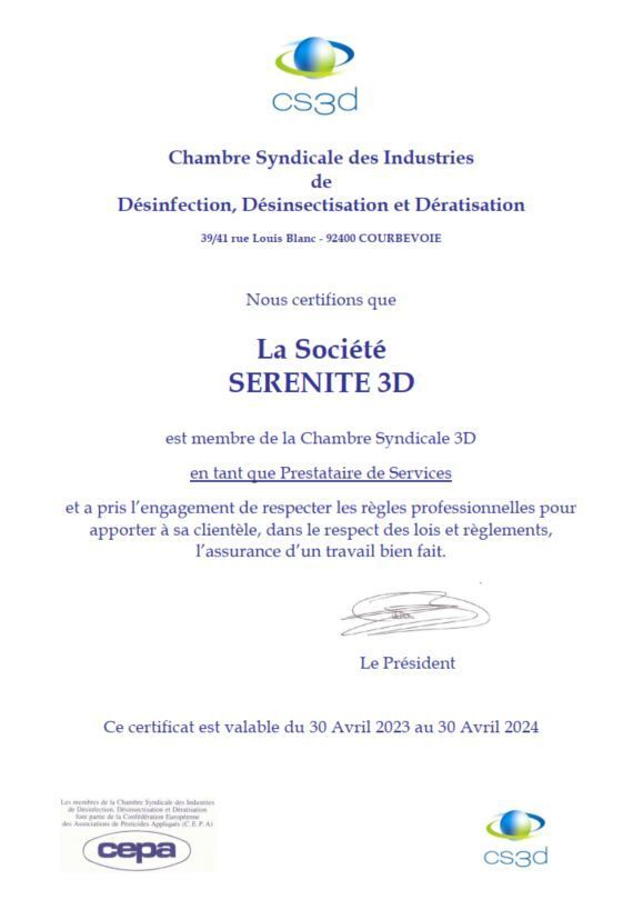 Certificat Qualité