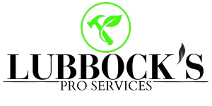 Lubbock’s Pro Services logo with green circular leaf icon and black text on white background