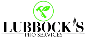 Lubbock&rsquo;s Pro Services logo with green circular leaf icon above black text
