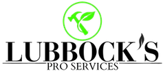 Lubbock&rsquo;s Pro Services logo with green circular leaf icon above black text