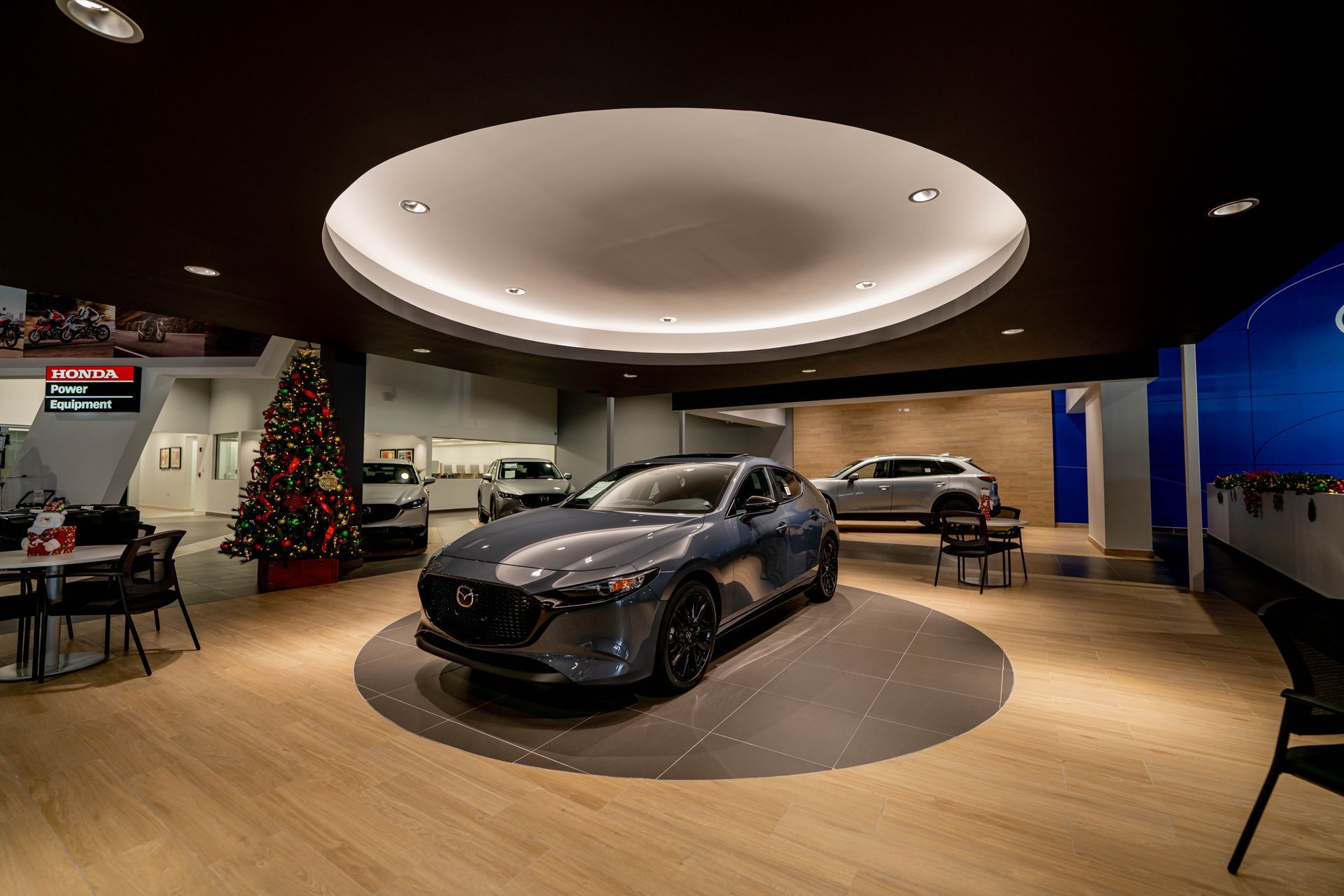 Beautiful showroom at Bella Auto Mall designed and built by DEV Builders Group. 