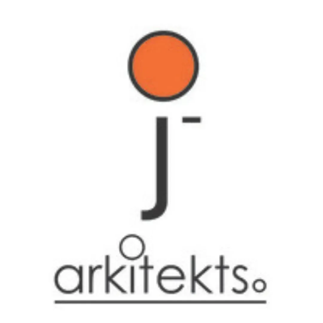 Logo for Arkitekts, featuring a stylized "j" with a circle above and "arkitekts" below.