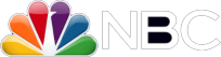 A nbc logo with a rainbow colored bird on a white background.