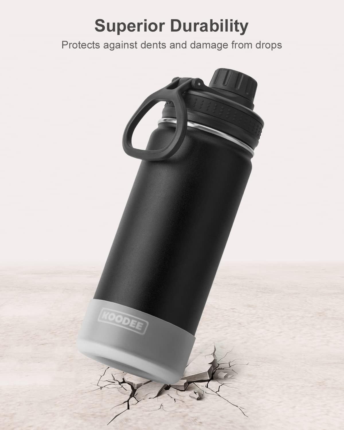 Koodee 16 oz Water Bottle Stainless Steel