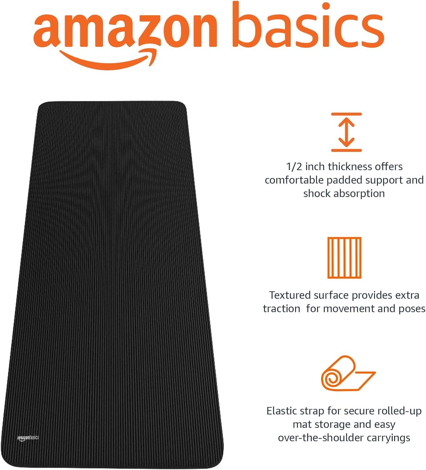 Amazon Basics 1/2-Inch Extra Thick Exercise Yoga Mat