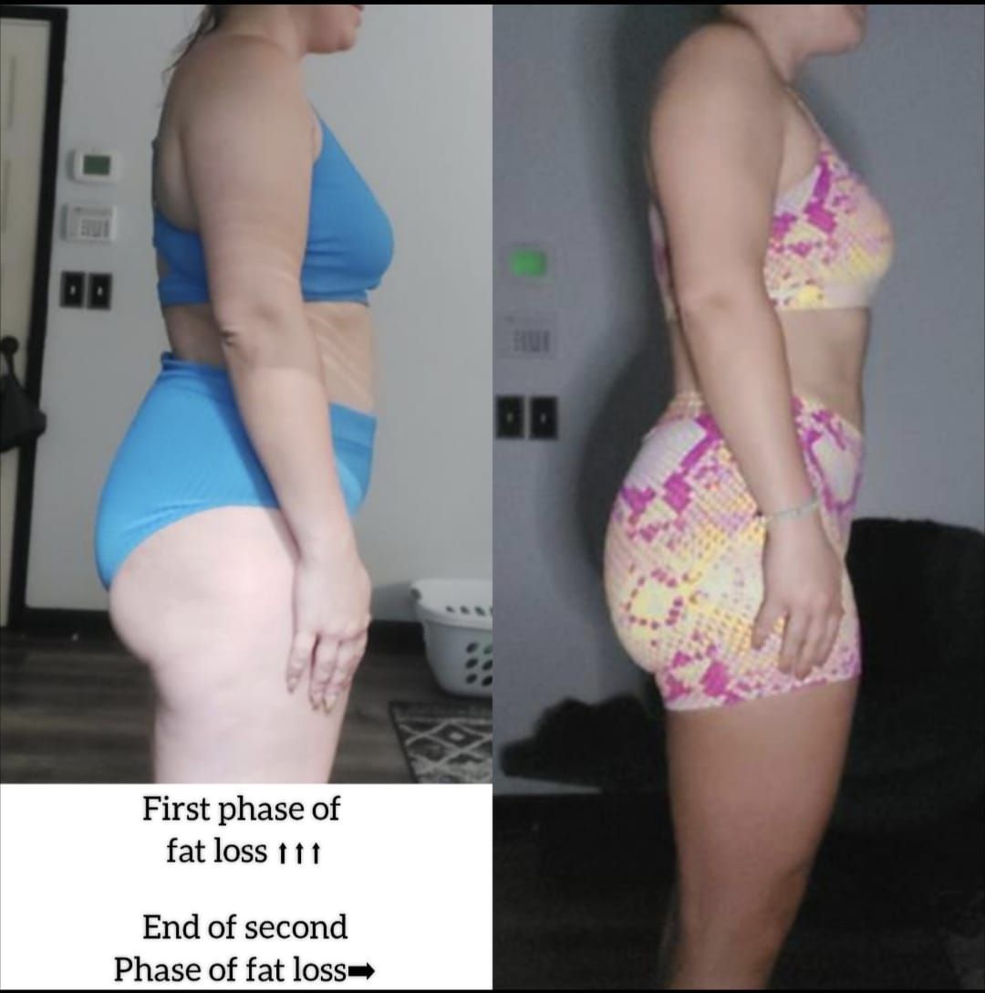 nutrition coaching before and after blue and pink unders