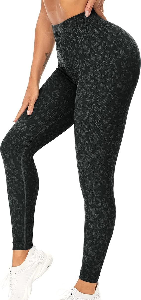 Seamless high-waisted leggings in gray, offering comfort, breathability, and a flattering fit for workouts.