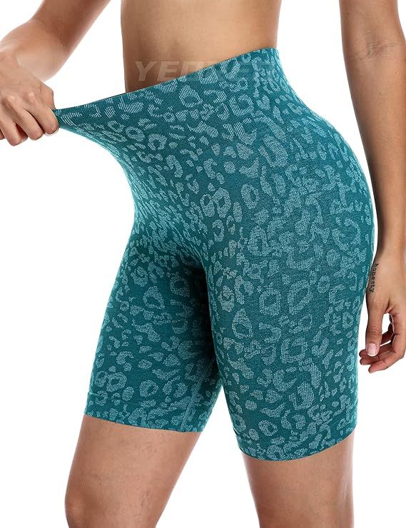Seamless high-waisted shorts in gray, designed for comfort and style during workouts, providing a flattering fit.