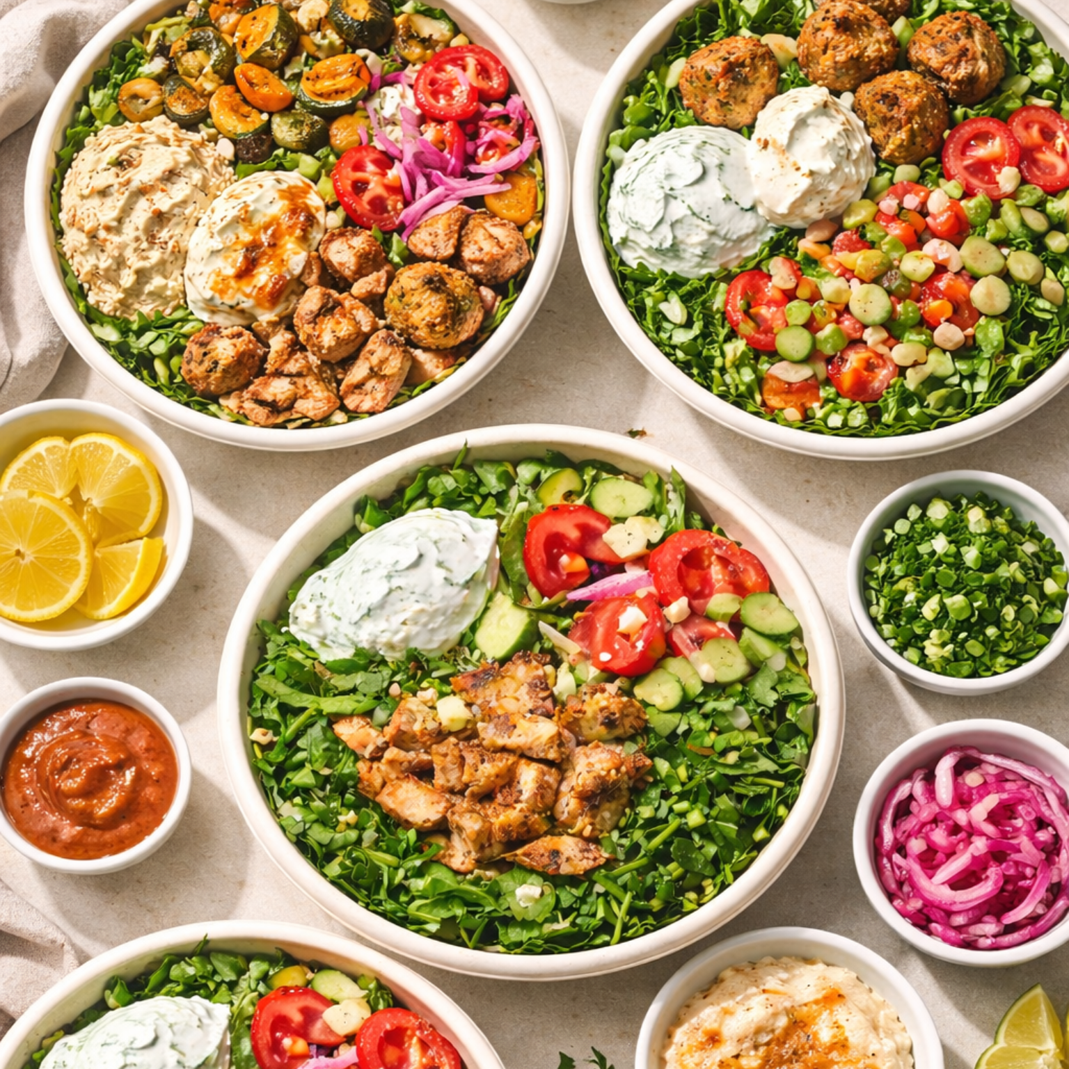 High-protein CAVA chicken bowl with greens for weight loss