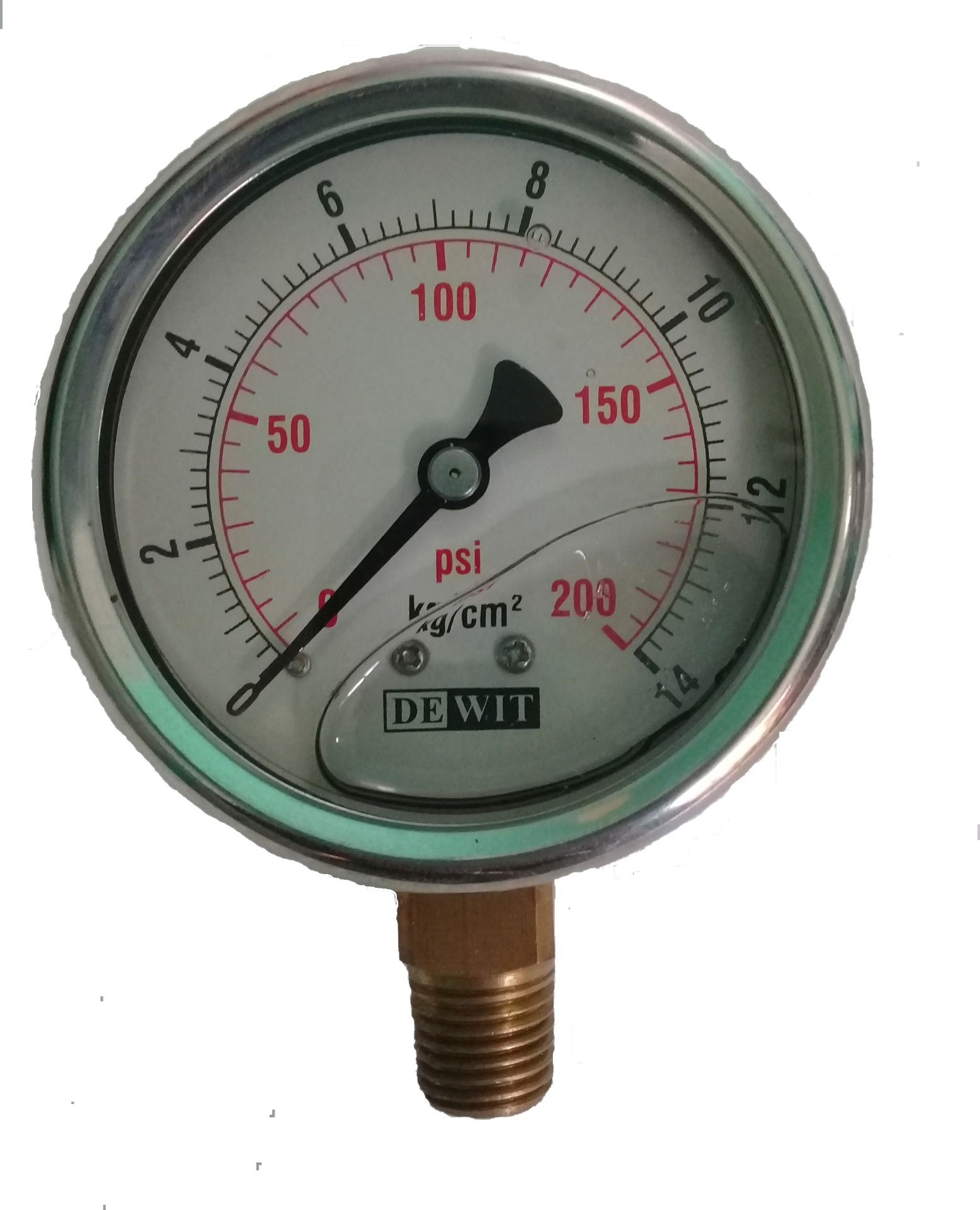 MANOMETRO DE BRONCE SKU 251/63/14 KG/CM² MCA. DE WIT