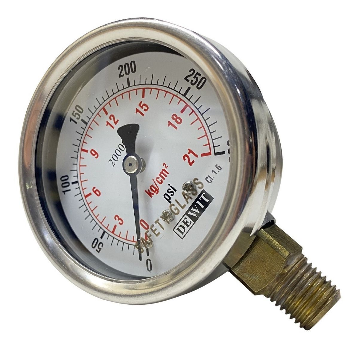 MANOMETRO DE BRONCE SKU 251/63/21 KG/CM² MCA. DE WIT