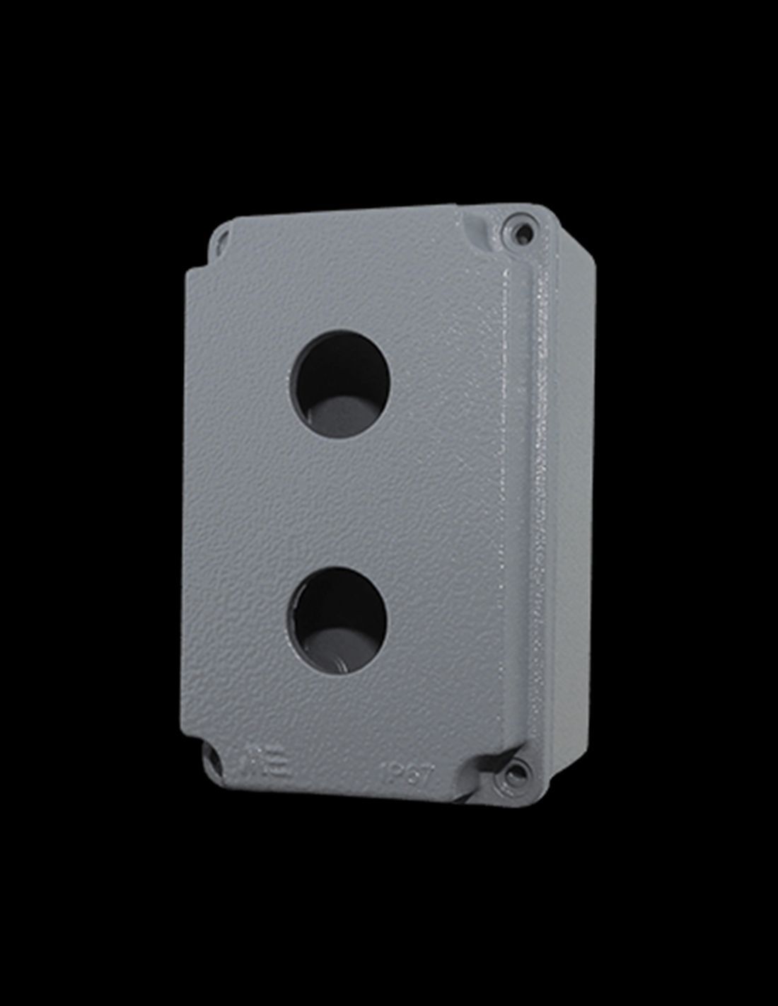 BOTONERA ALUMINIO GRIS 2 ORIF. 22MM SKU 40261005