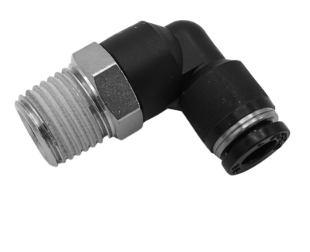 CONECTOR NEUMATICO EN CODO MANGUERA 1/8 ROSCA 1/4 NPT PL1/8-02