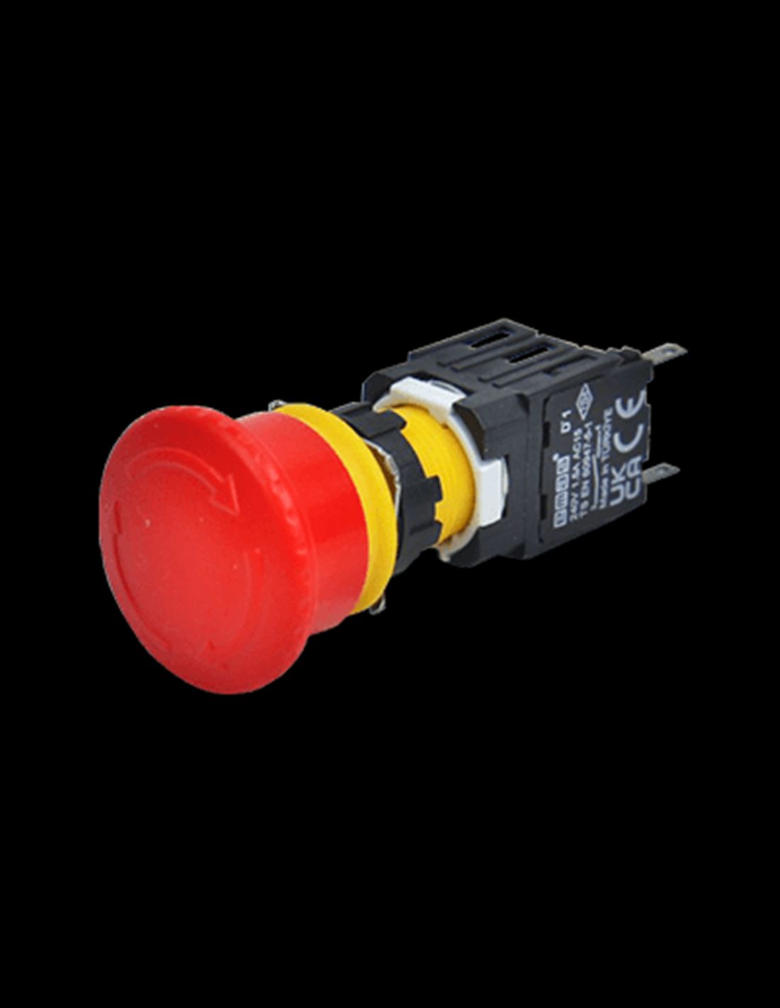 BOTON HONGO D/ PLASTICO NO ILUMINADO  SKU D100YE30K MCA. EMAS