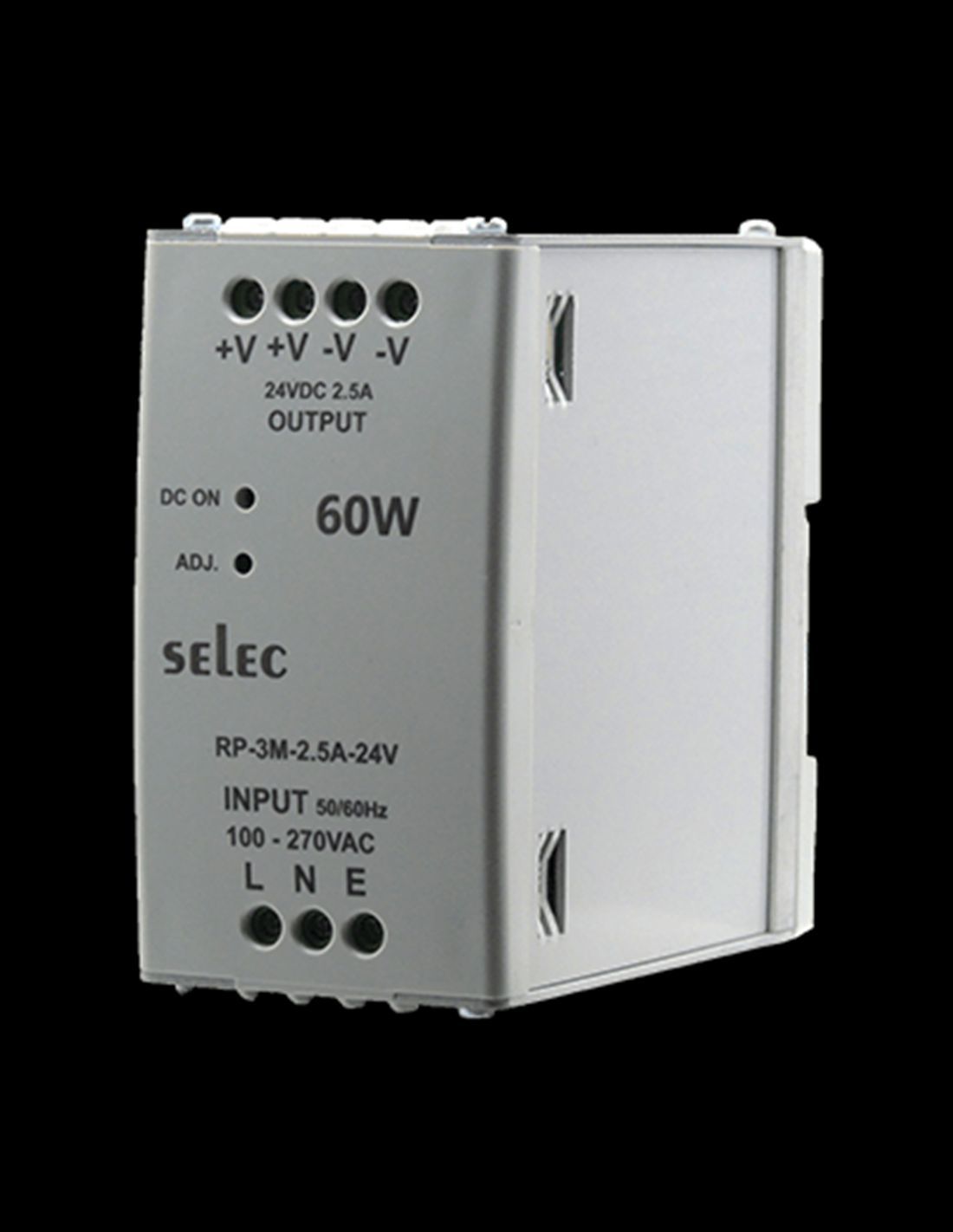 FUENTE DE PODER P/RIEL DIN  24VCD 2.5A SKU RP-3M-2.5A-24VDC MCA. SELEC