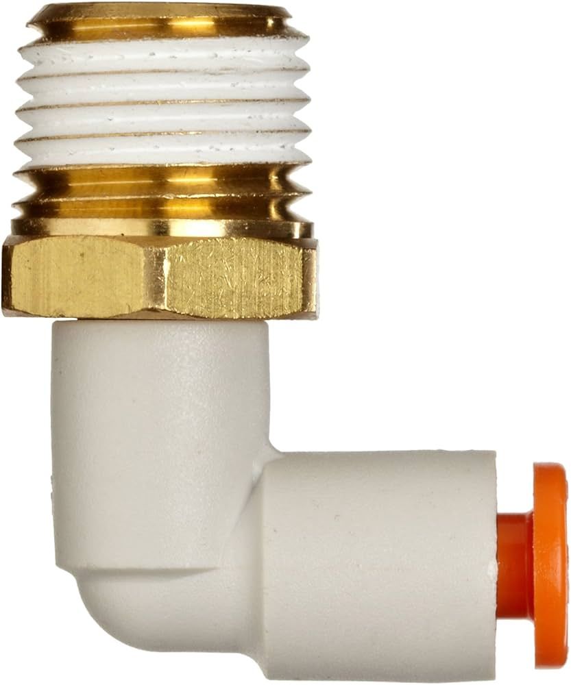 CONEXION PLASTICO CODO MANGUERA DE 6MM ROSCA MACHO 1/4 SKU KQ2L07-35AS MCA. SMC