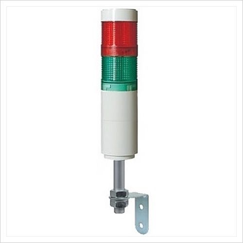 TORRETA DE 2 COLORES Y BUZZER ROJO Y VERDE 100-240V CON BASE ANGULO METALICO SKU STE060-FA112L MCA. HANYOUNG