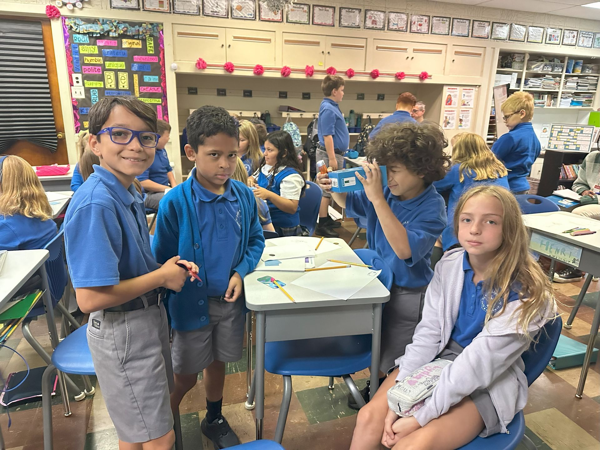 Students learning during STEM class