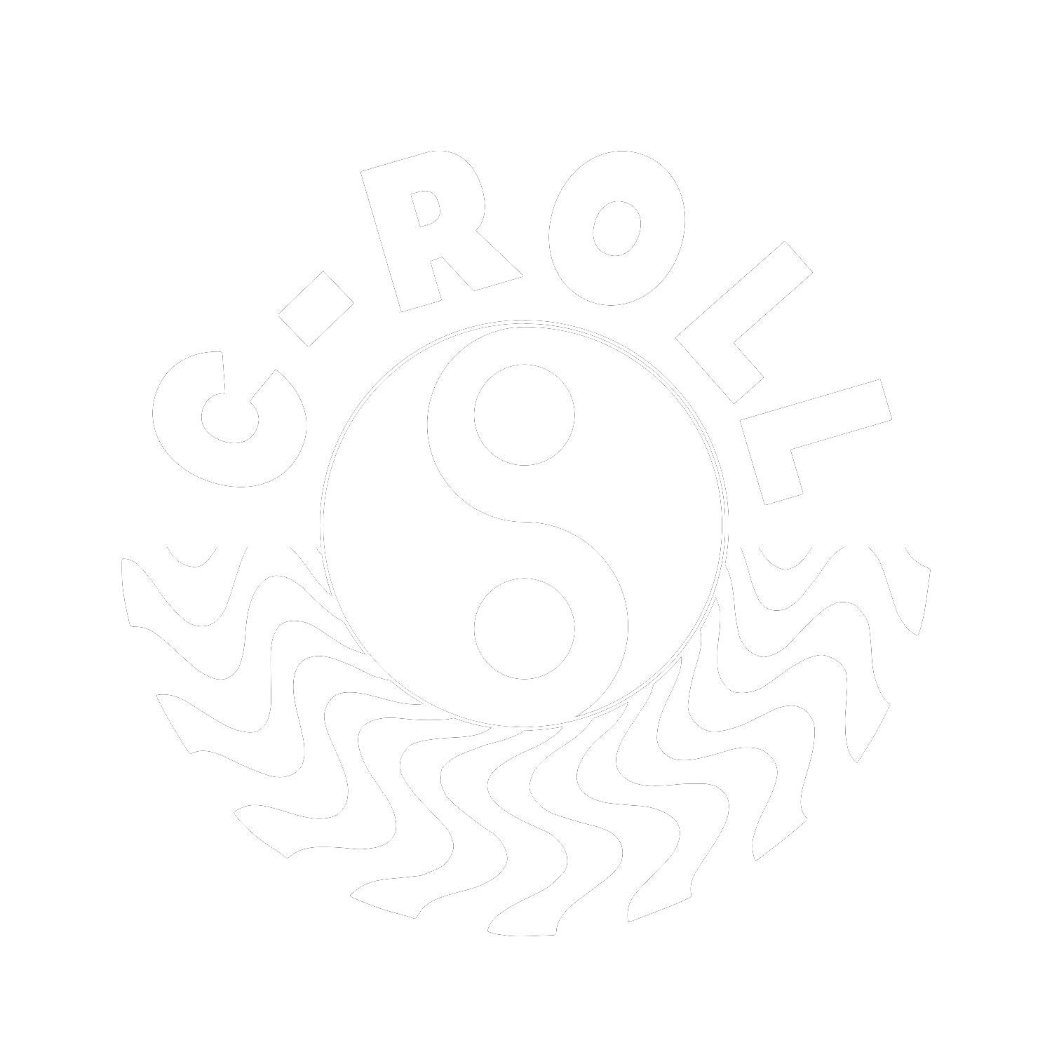 Logo of C-Roll Productions with ying yang symbol