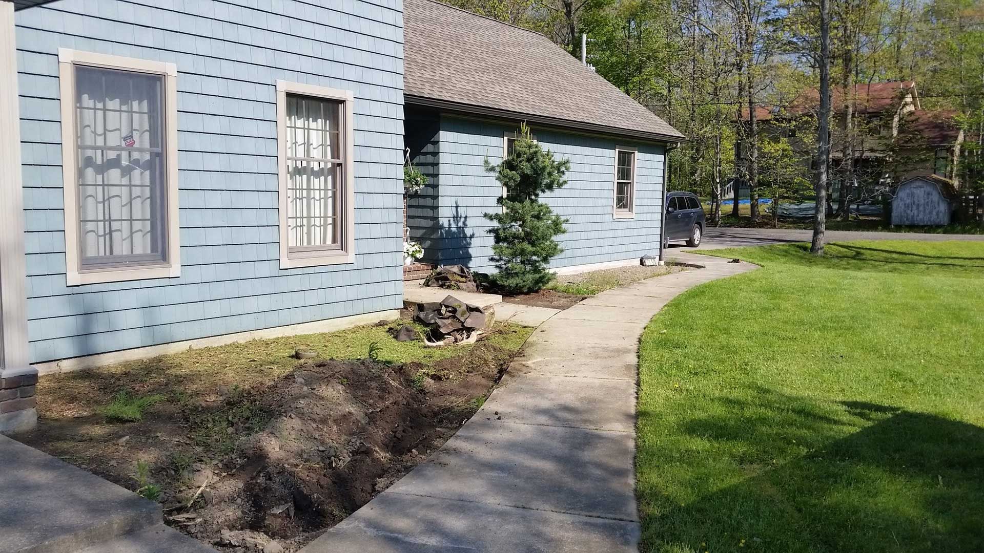 side of house without landscaping