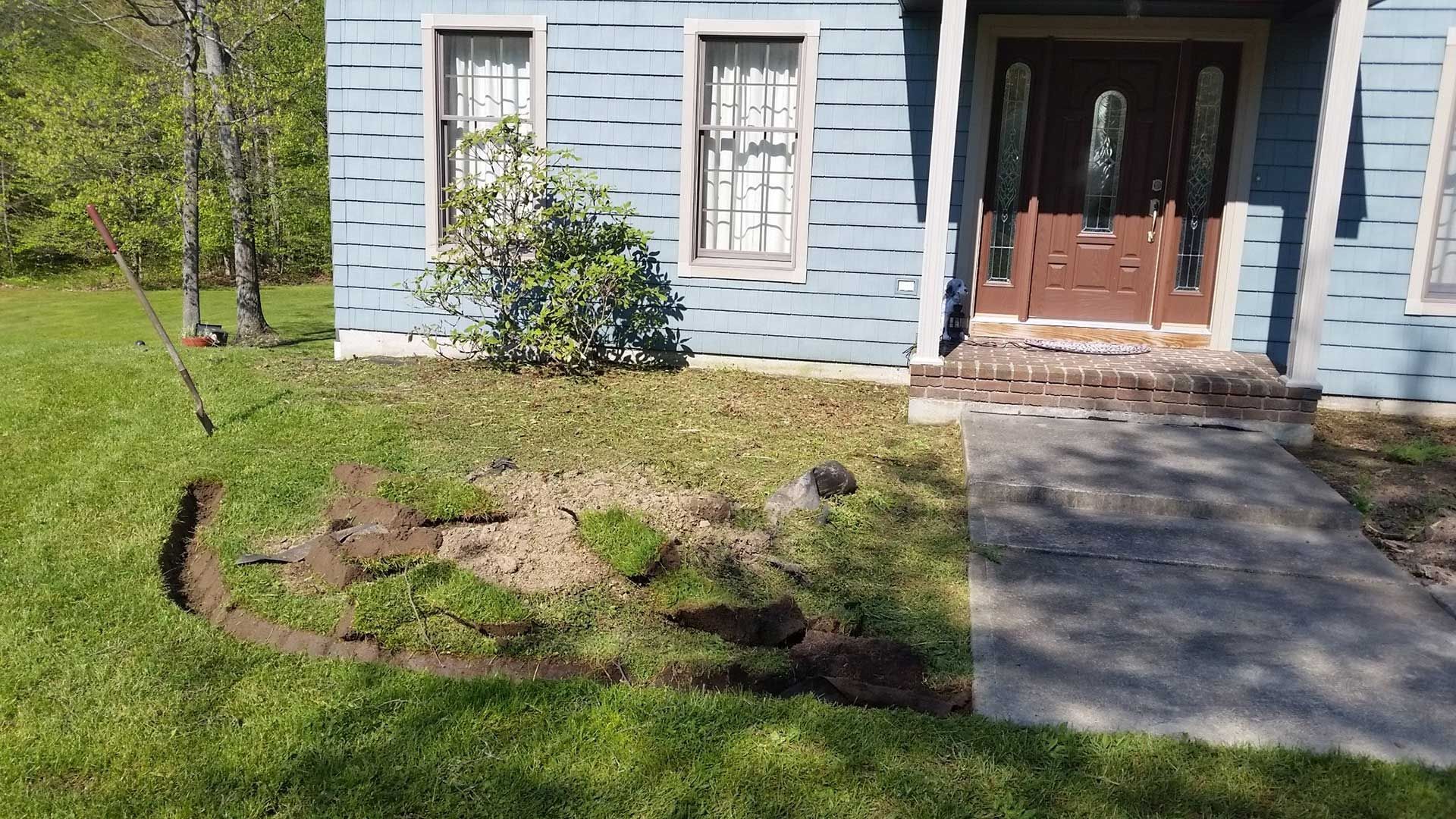 front left side of house without landscaping