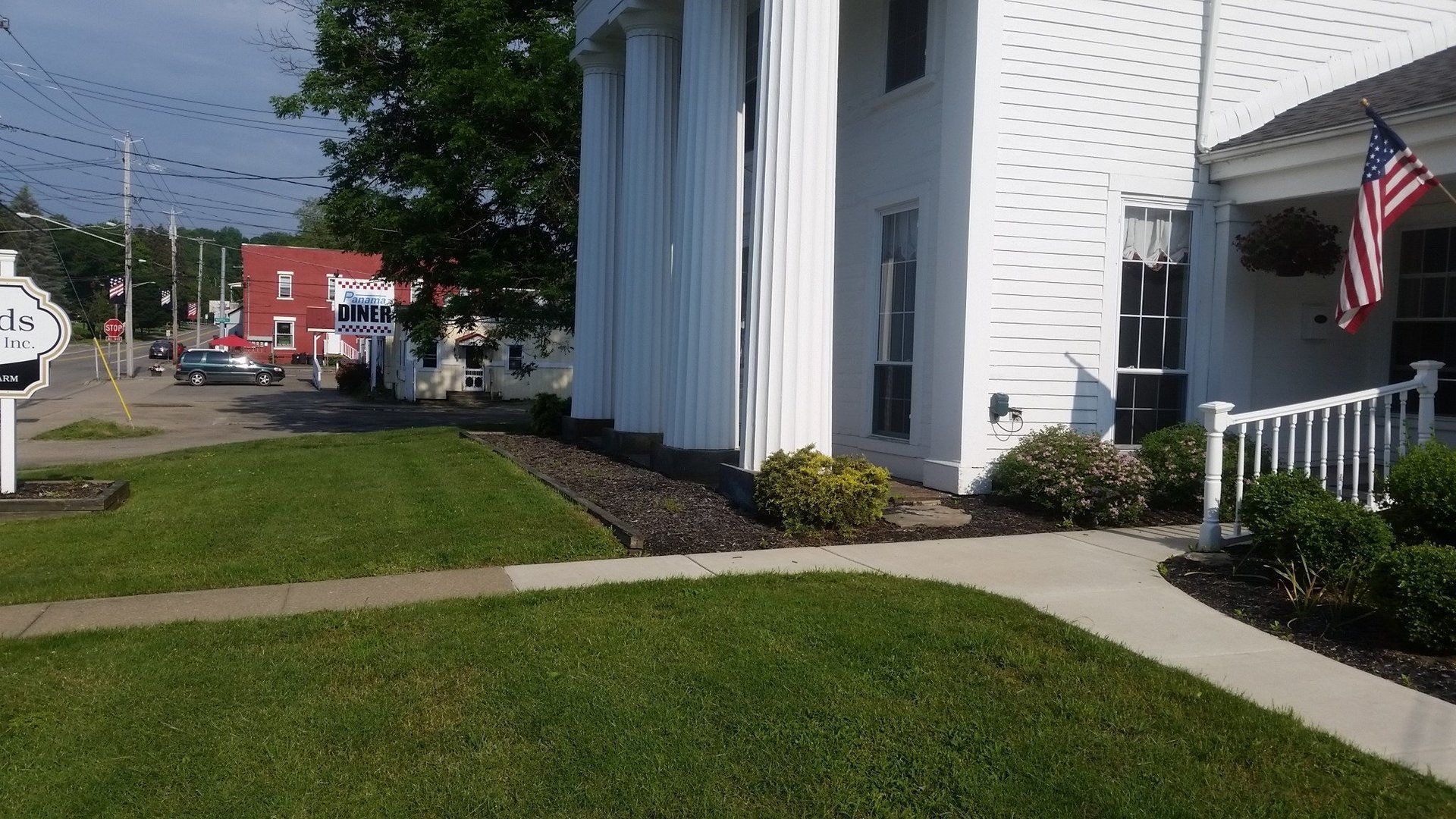 empty landscaping in front of business