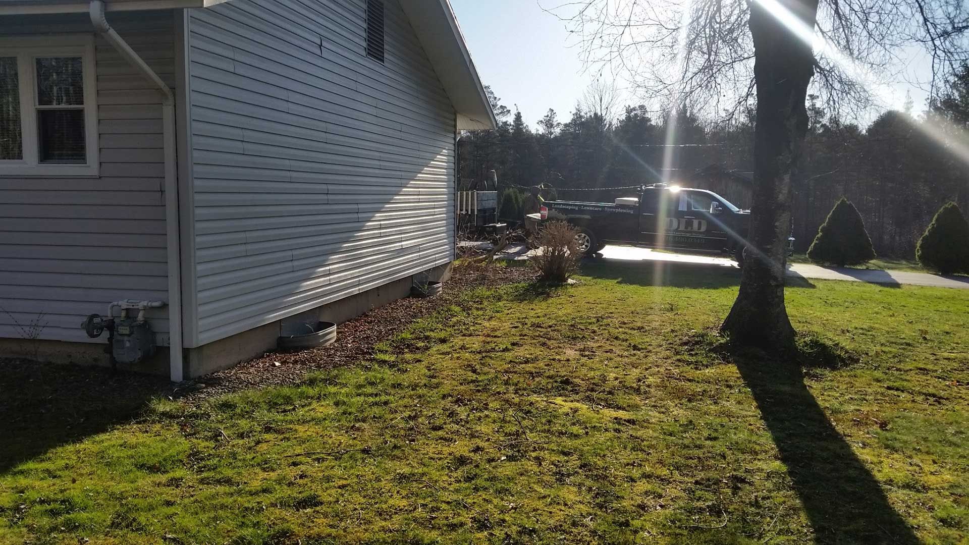 side of house without landscaping