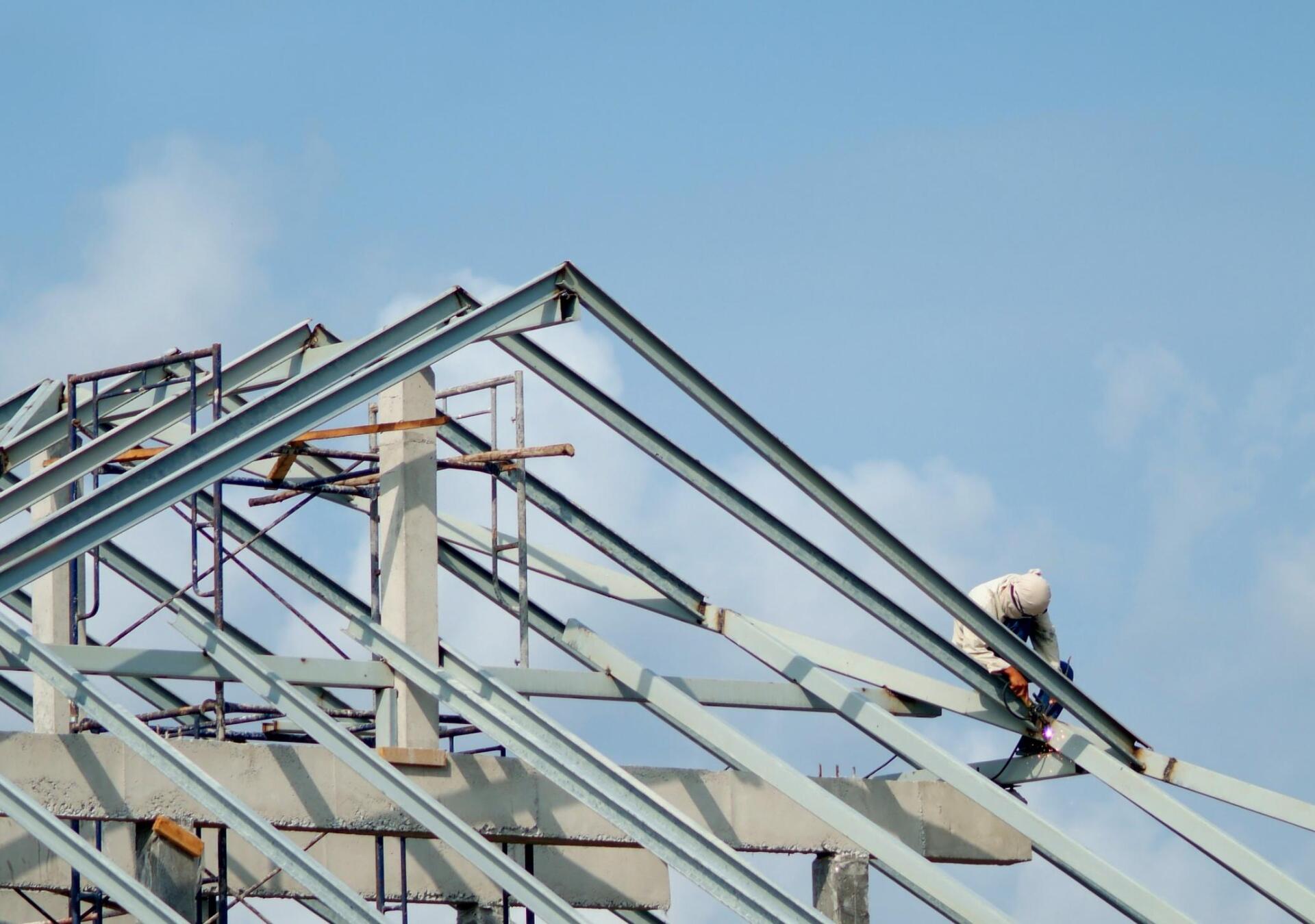 commercial roof under construction