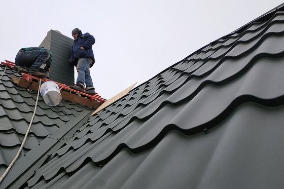two workers in the roof