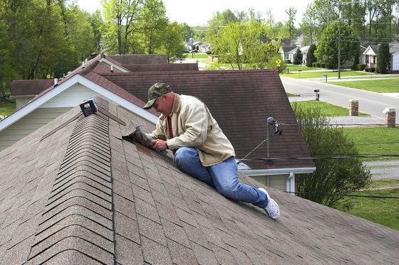 man in the roof