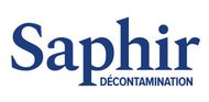 Logo Saphir Décontamination en bleu sur fond blanc