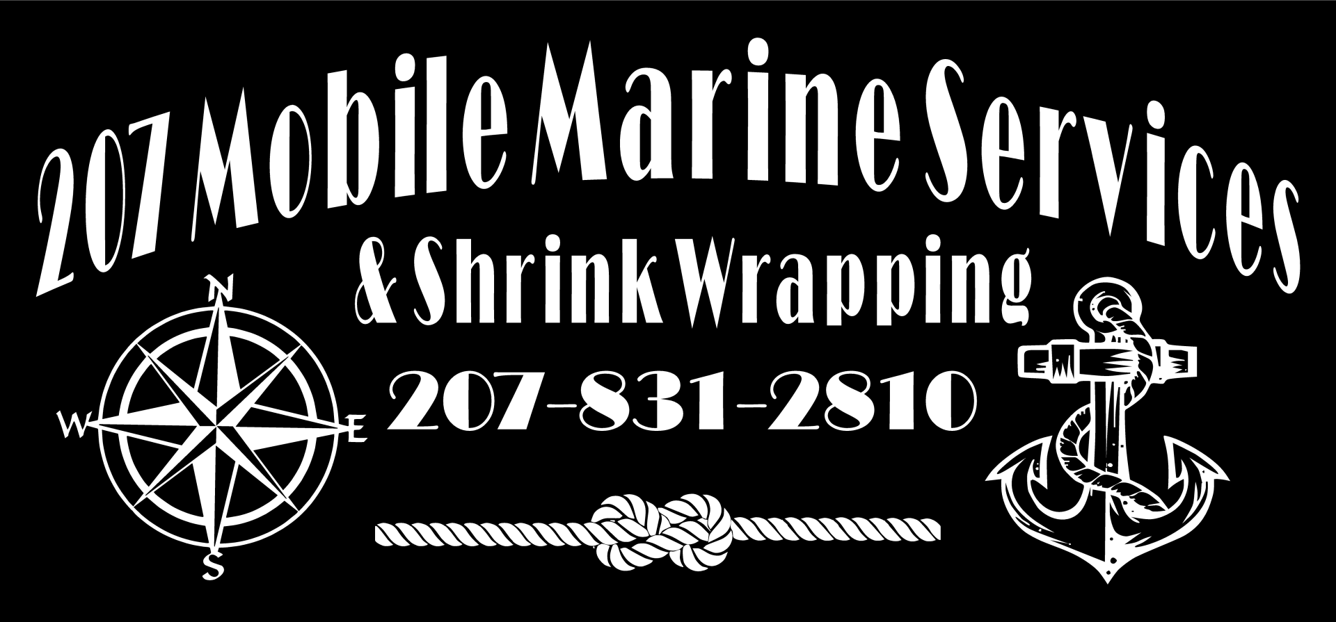 A logo for 207 mobile marine services and shrink wrapping