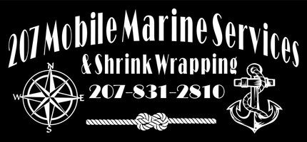 A logo for 207 mobile marine services and shrink wrapping