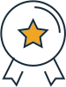 A ribbon with a star in the middle of it.