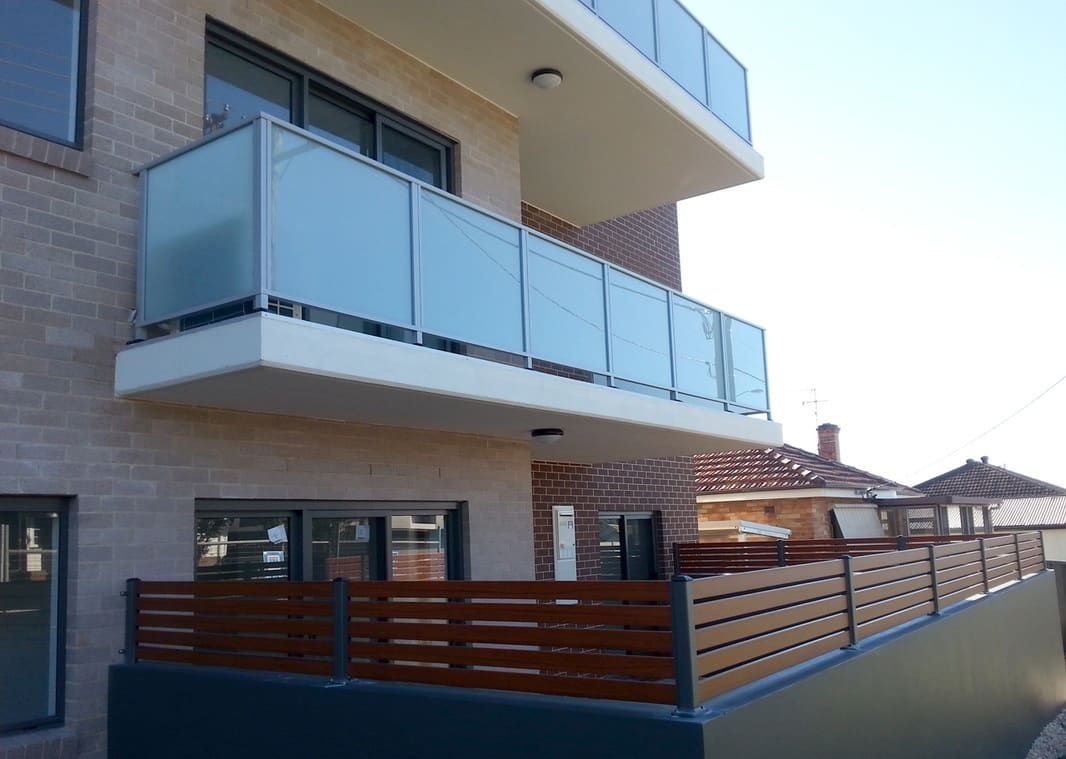 Aluminium Slat Fencing Newcastle Securing A Modern Townhouse — Aluminium Manufacturer in Newcastle, NSW