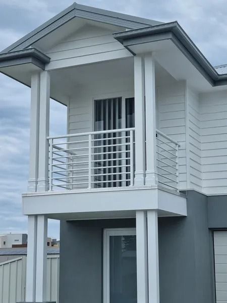 House with White Aluminium Balustrades in Newcastle