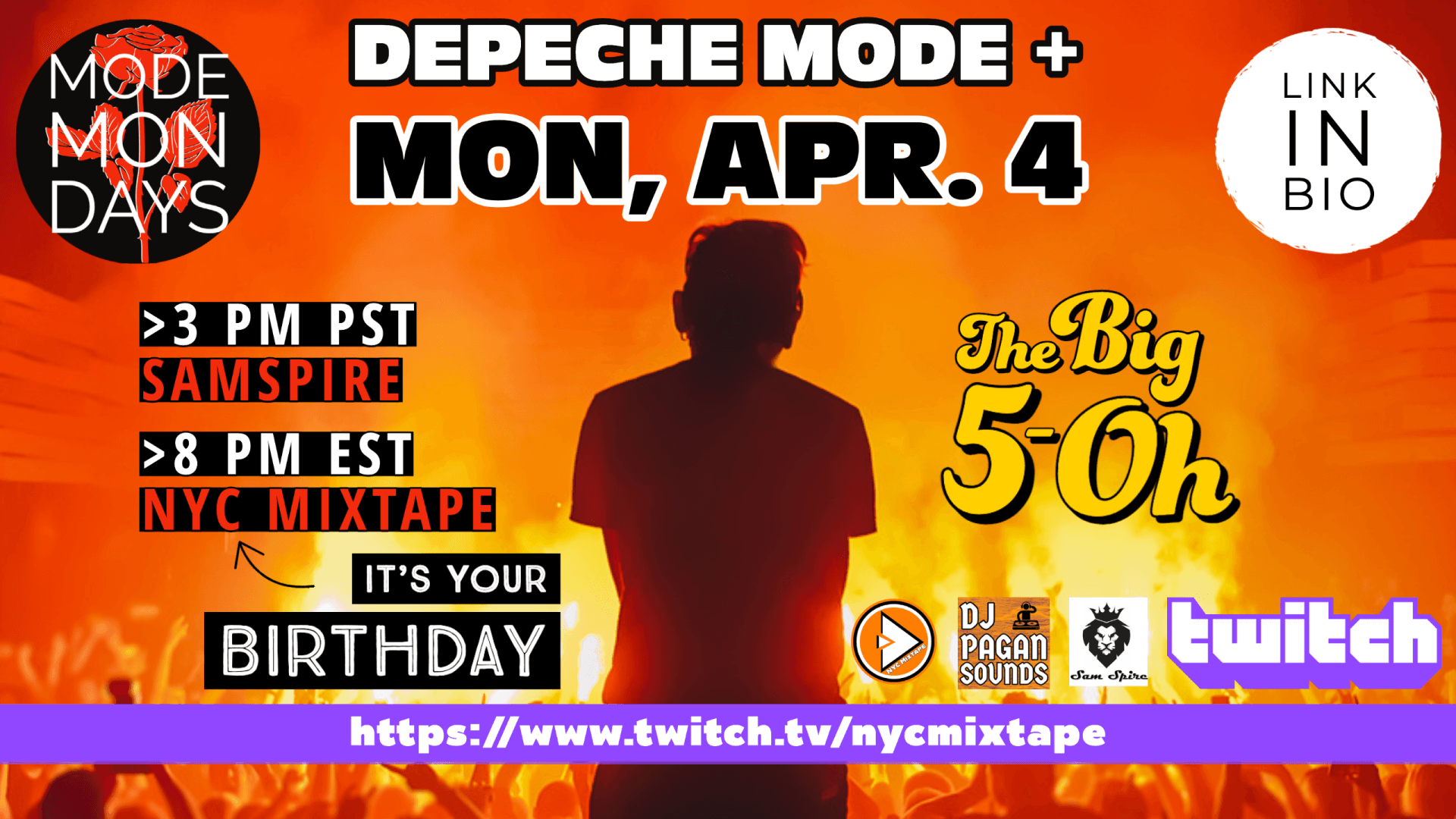 A poster for depeche mode 's 50th birthday on april 4
