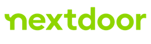 A green nextdoor logo on a white background
