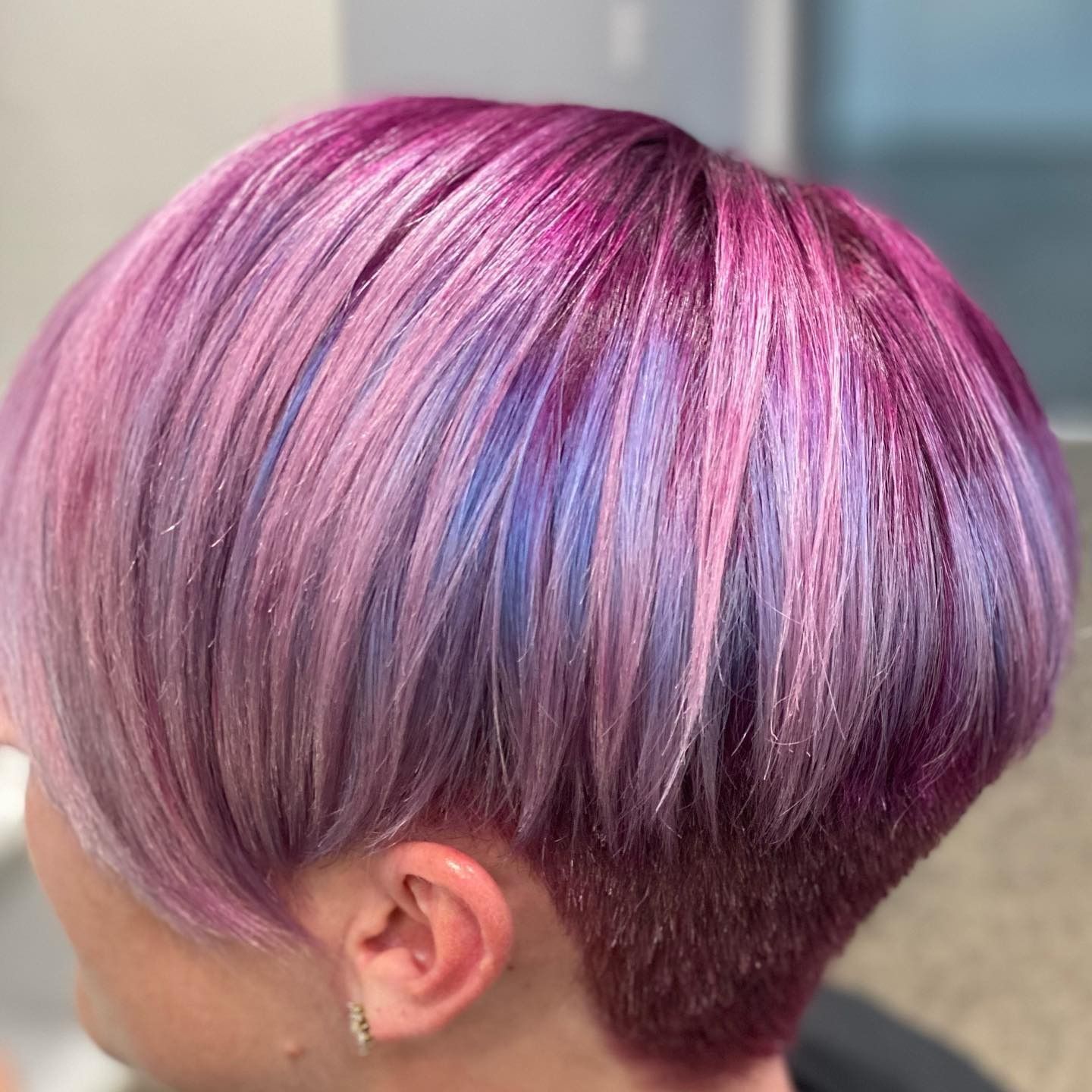 Short Layered Haircut With Pink, Purple, and Lavender Highlights — Miilan Hair in Darwin City, NT