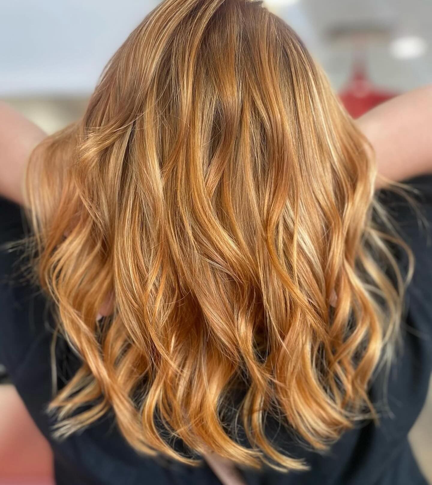 Wavy Blonde Hair With Caramel Highlights, Viewed From Behind — Miilan Hair in Darwin City, NT