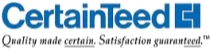 A blue and white logo for certainfeed quality made certain satisfaction guaranteed
