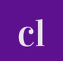 White lowercase “cl” on a purple square background.
