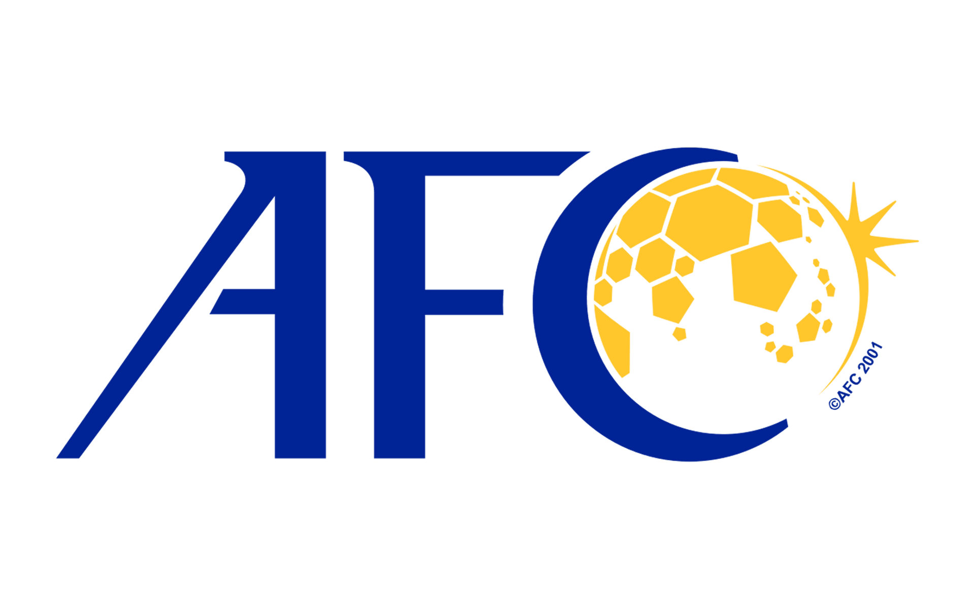 AFC logo in blue and yellow with a soccer ball inside the C and a starburst on the right