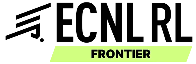 ECNL RL Frontier logo in black and neon green on a white background