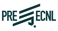 PRE ECNL logo in dark green with stylized diagonal stripes and a small dot